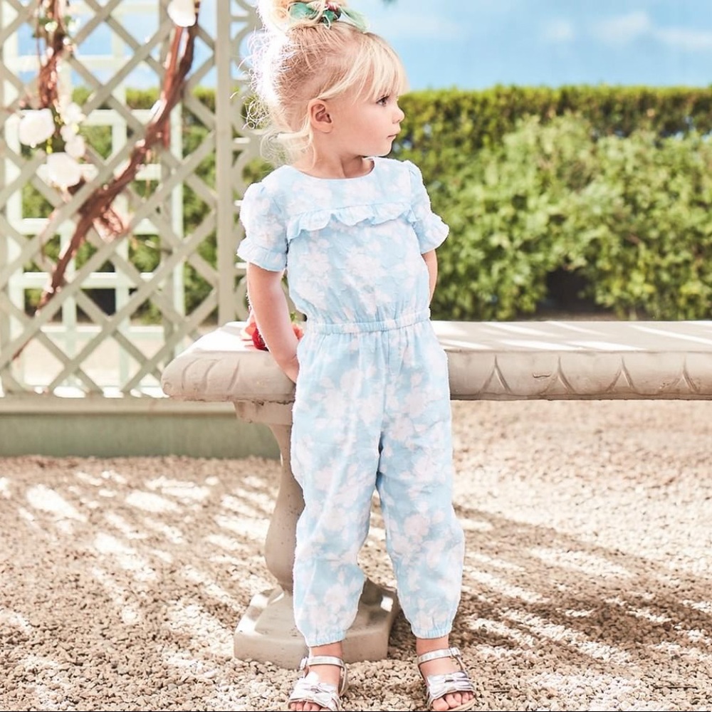 Janie and Jack Floral Jacquard Jumpsuit